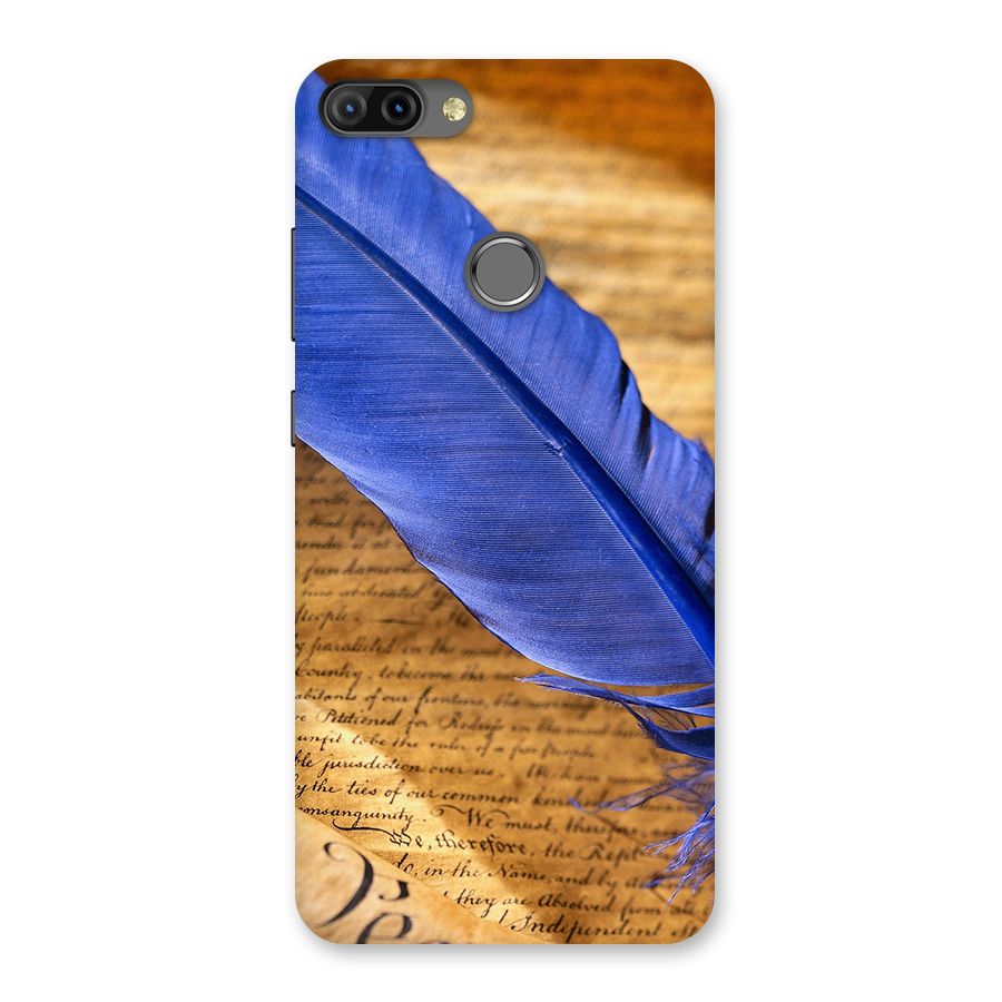 Beautiful Blue Feather Back Case for Infinix Hot 6 Pro