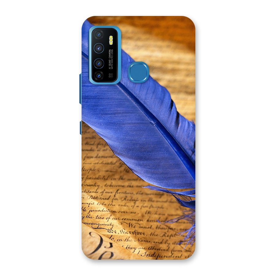 Beautiful Blue Feather Back Case for Infinix Hot 9