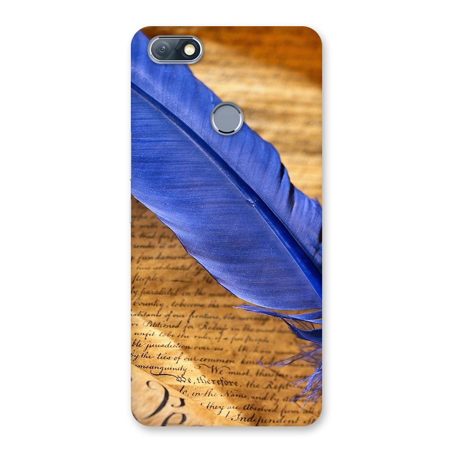 Beautiful Blue Feather Back Case for Infinix Note 5