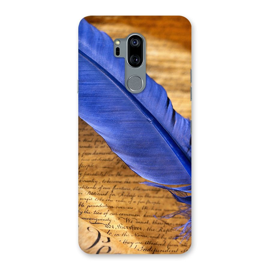 Beautiful Blue Feather Back Case for LG G7