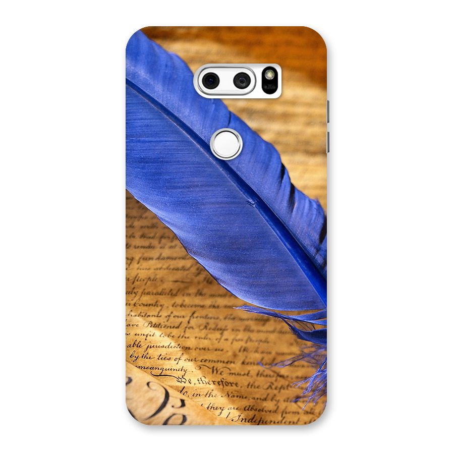 Beautiful Blue Feather Back Case for LG V30