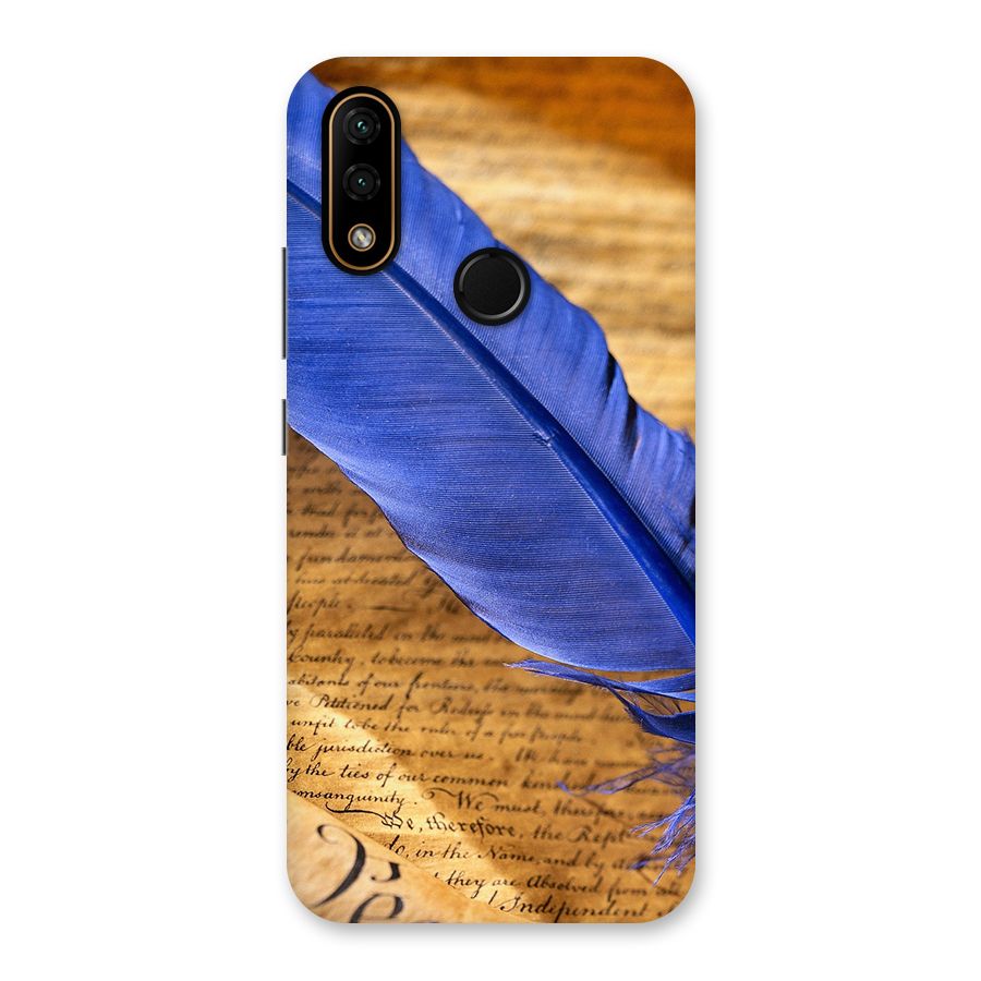 Beautiful Blue Feather Back Case for Lenovo A6 Note