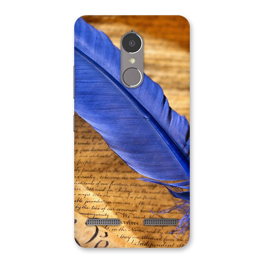 Beautiful Blue Feather Back Case for Lenovo K6