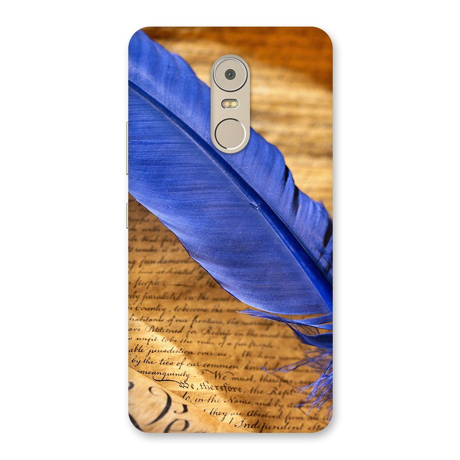 Beautiful Blue Feather Back Case for Lenovo K6 Note