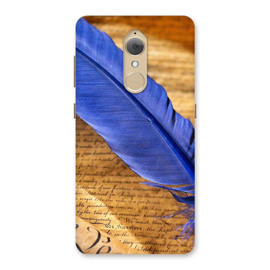 Beautiful Blue Feather Back Case for Lenovo K8