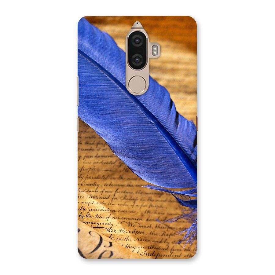 Beautiful Blue Feather Back Case for Lenovo K8 Note