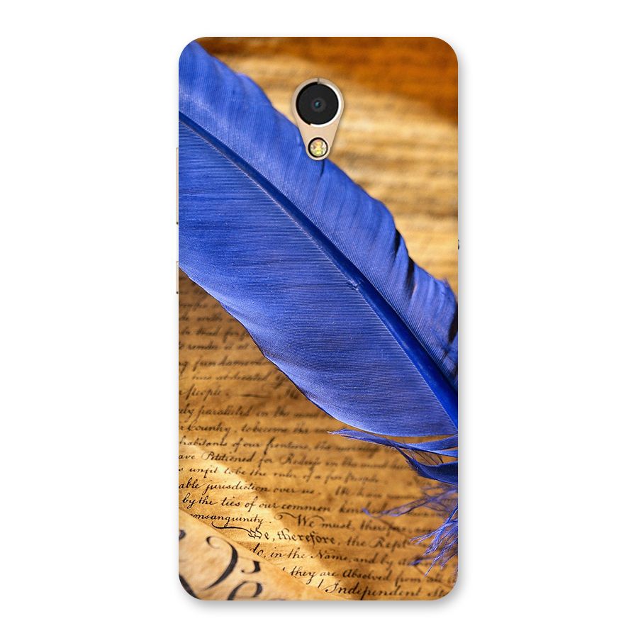 Beautiful Blue Feather Back Case for Lenovo P2