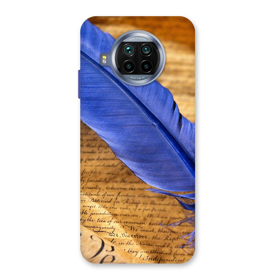 Beautiful Blue Feather Back Case for Mi 10i