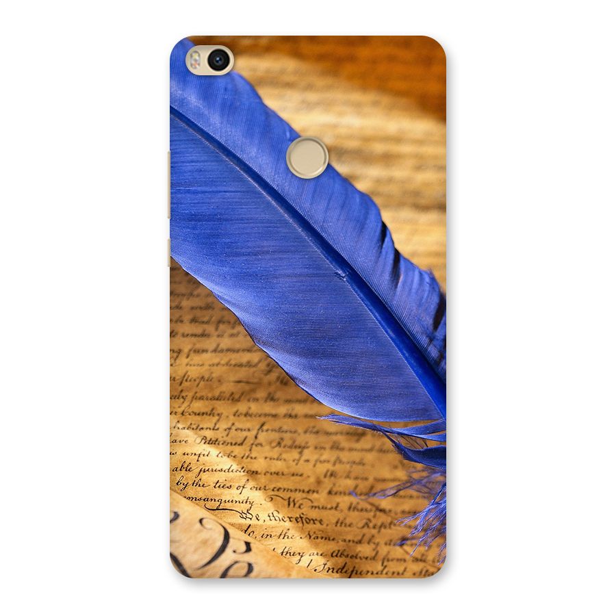 Beautiful Blue Feather Back Case for Mi Max 2
