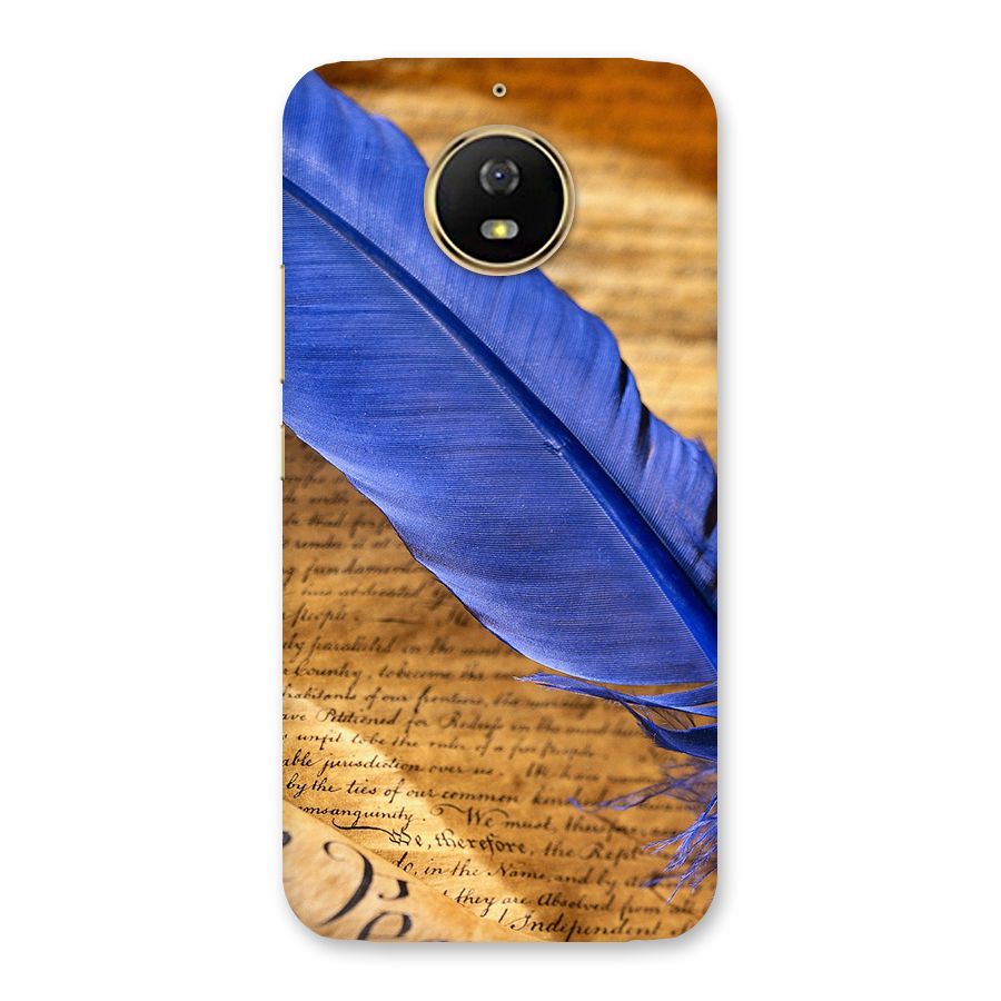 Beautiful Blue Feather Back Case for Moto G5s