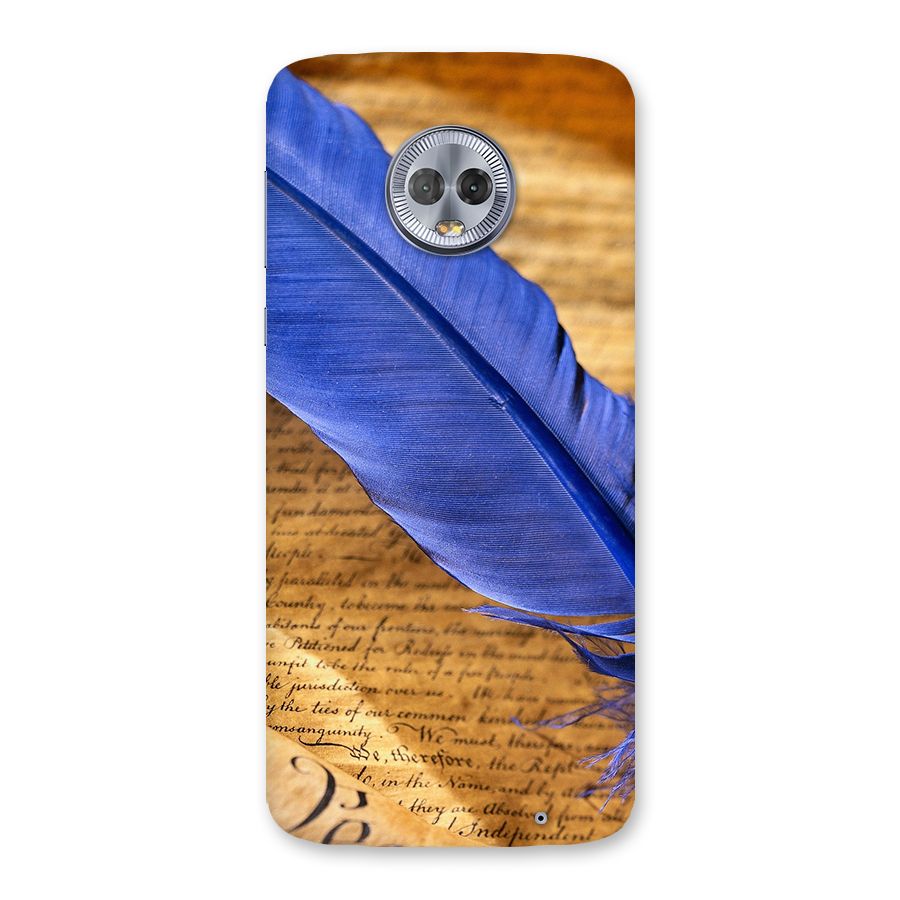 Beautiful Blue Feather Back Case for Moto G6 Plus