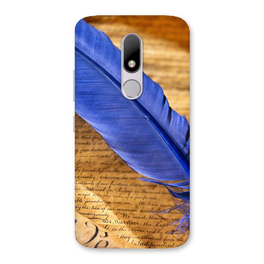 Beautiful Blue Feather Back Case for Moto M