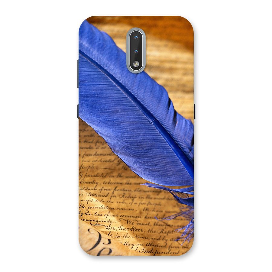 Beautiful Blue Feather Back Case for Nokia 2.3