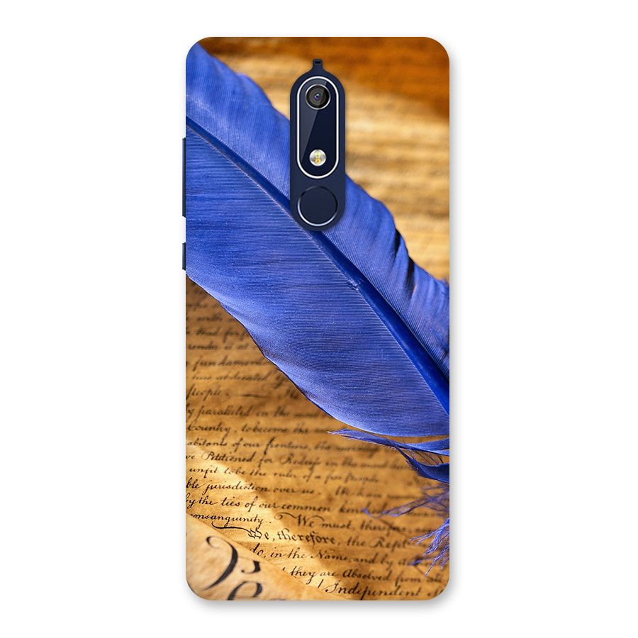 Beautiful Blue Feather Back Case for Nokia 5.1