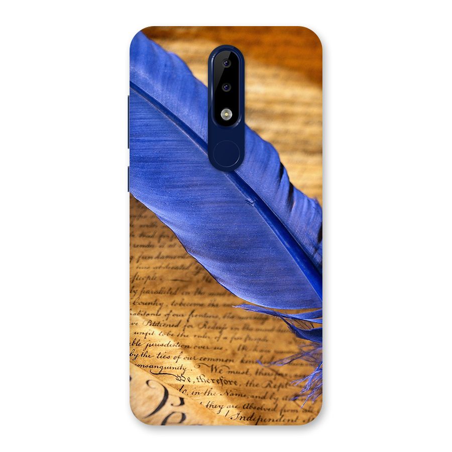 Beautiful Blue Feather Back Case for Nokia 5.1 Plus