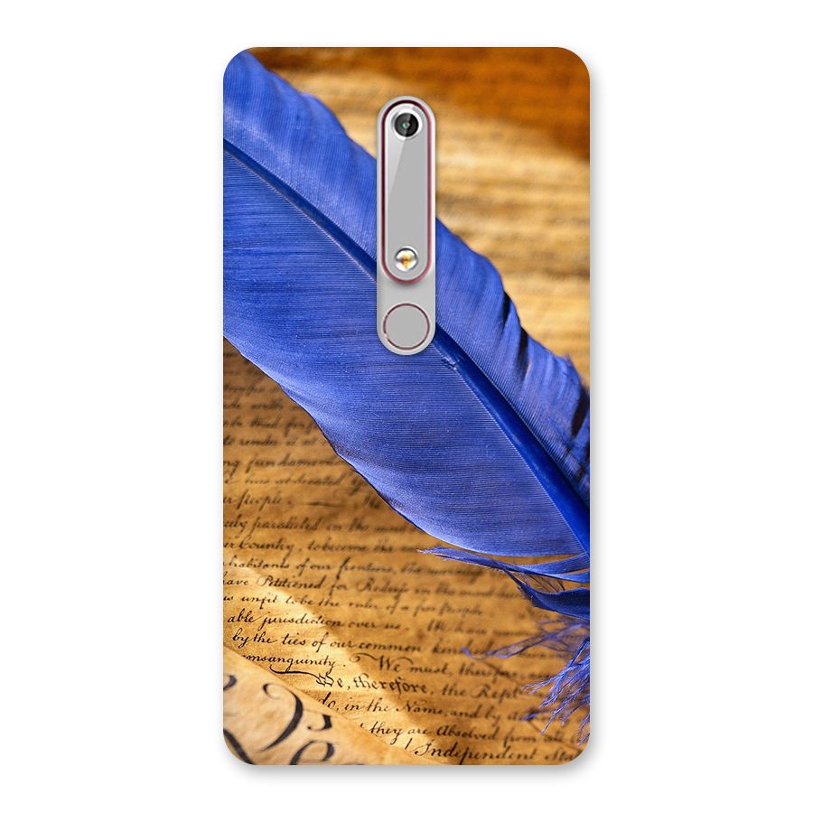 Beautiful Blue Feather Back Case for Nokia 6.1