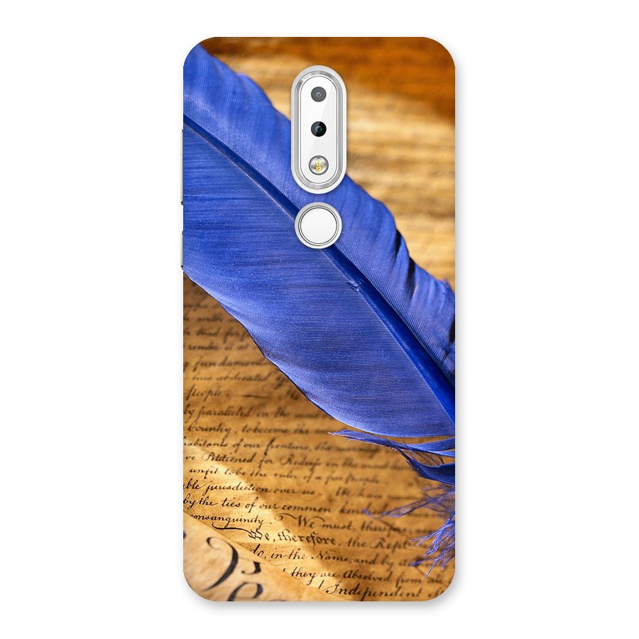 Beautiful Blue Feather Back Case for Nokia 6.1 Plus