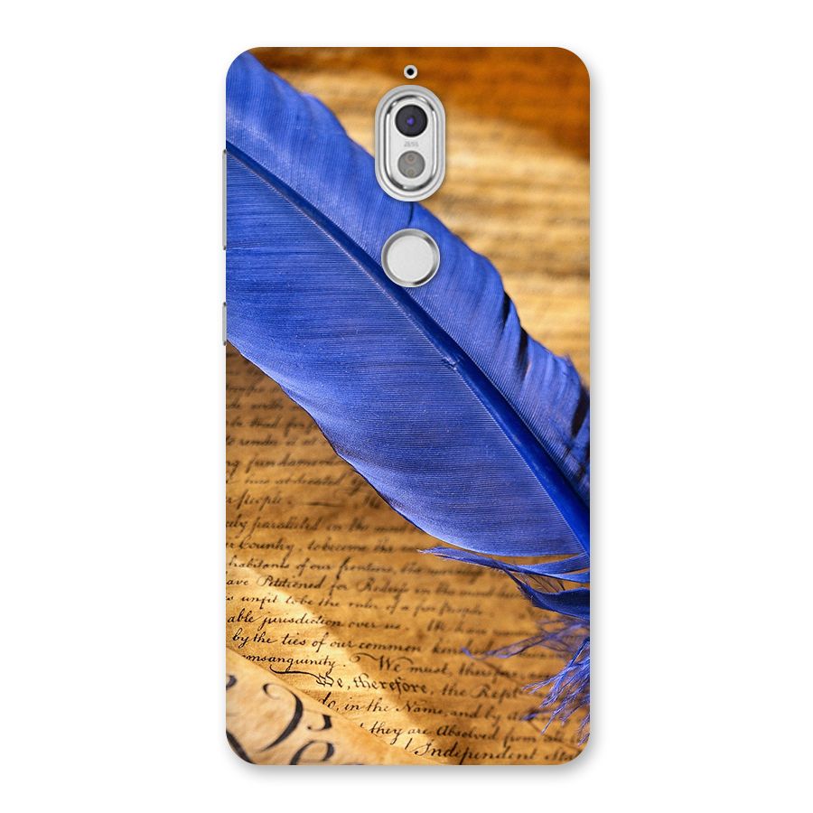 Beautiful Blue Feather Back Case for Nokia 7