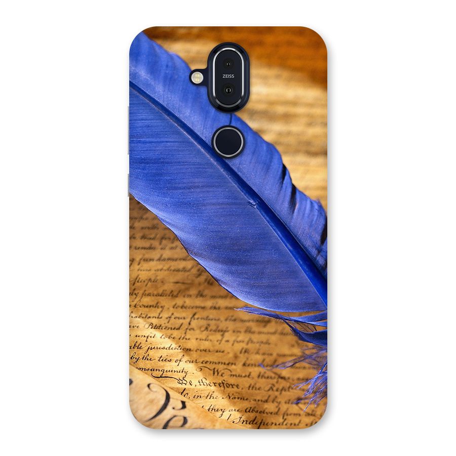 Beautiful Blue Feather Back Case for Nokia 8.1