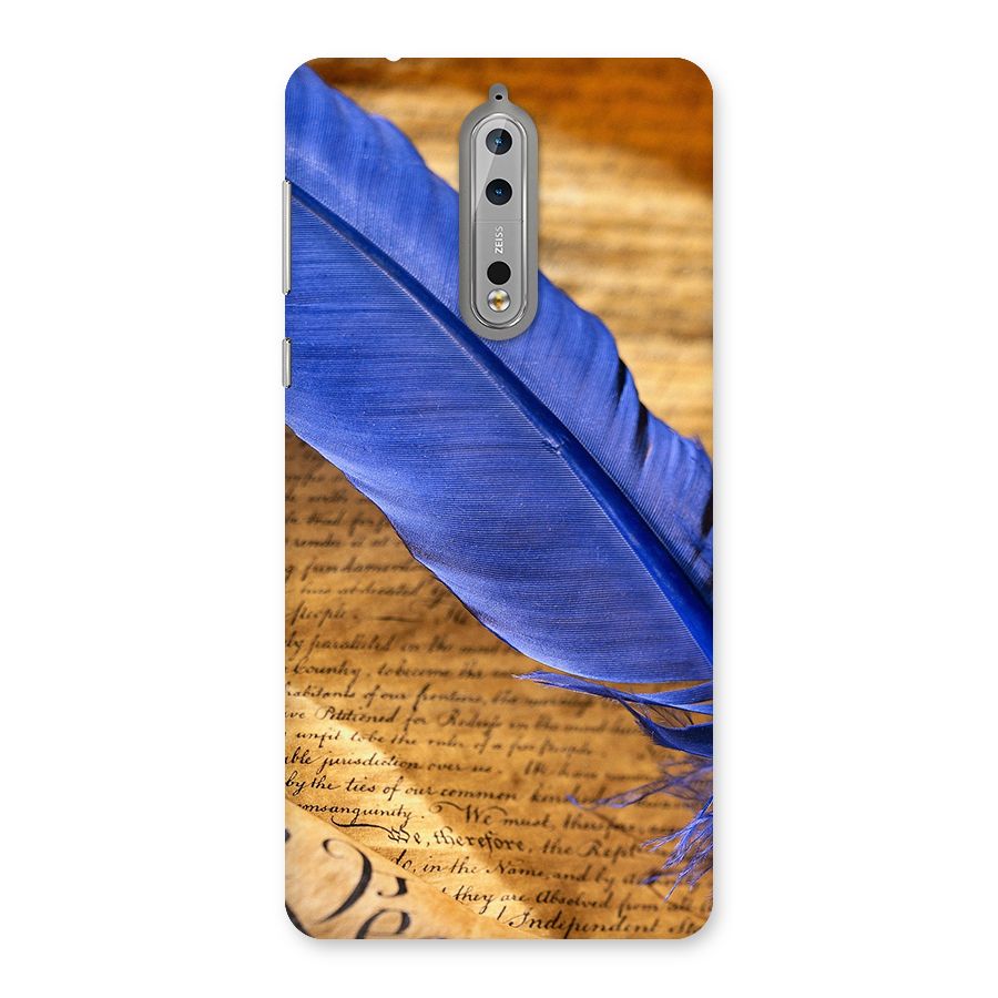 Beautiful Blue Feather Back Case for Nokia 8