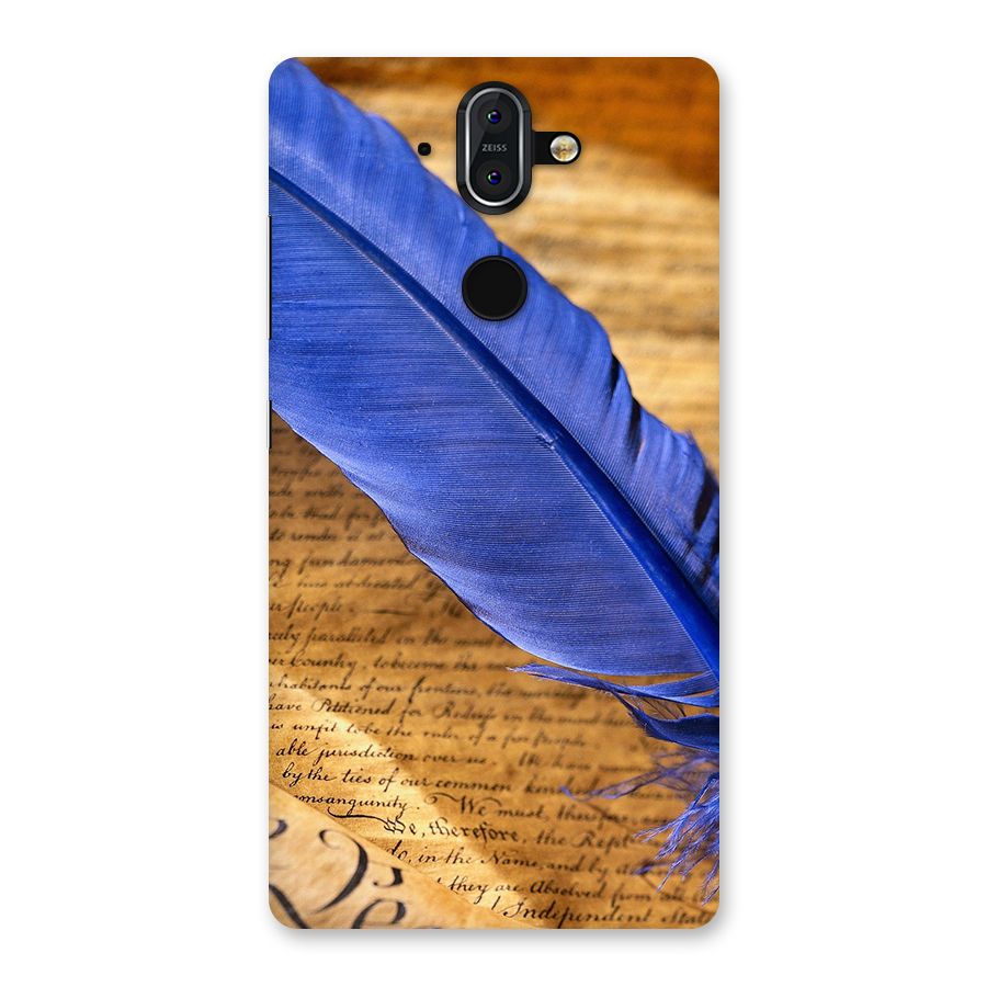 Beautiful Blue Feather Back Case for Nokia 8 Sirocco