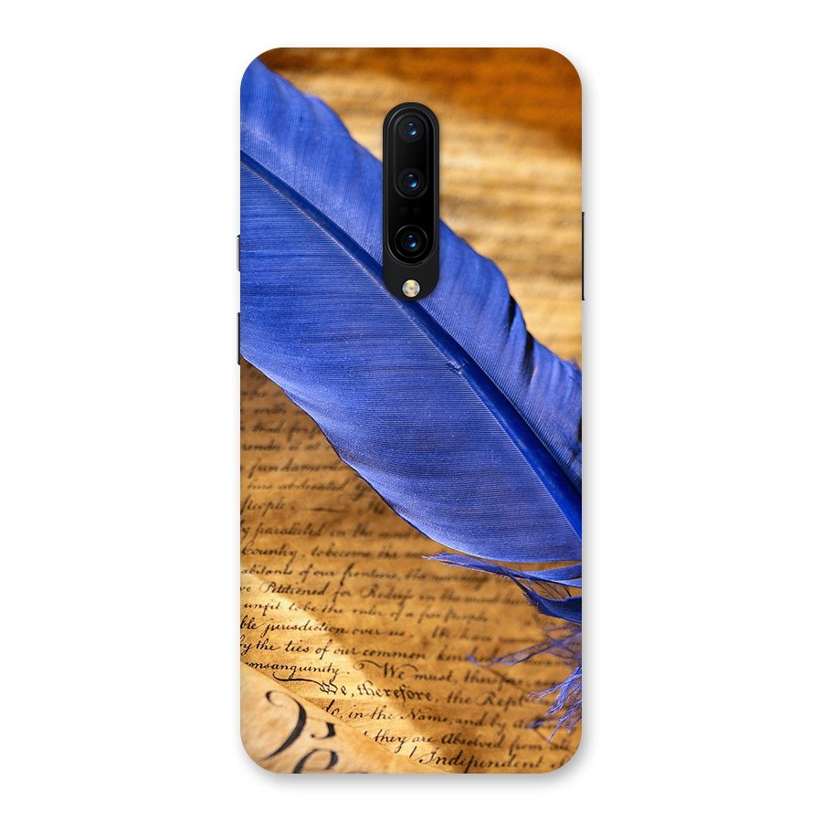 Beautiful Blue Feather Back Case for OnePlus 7 Pro