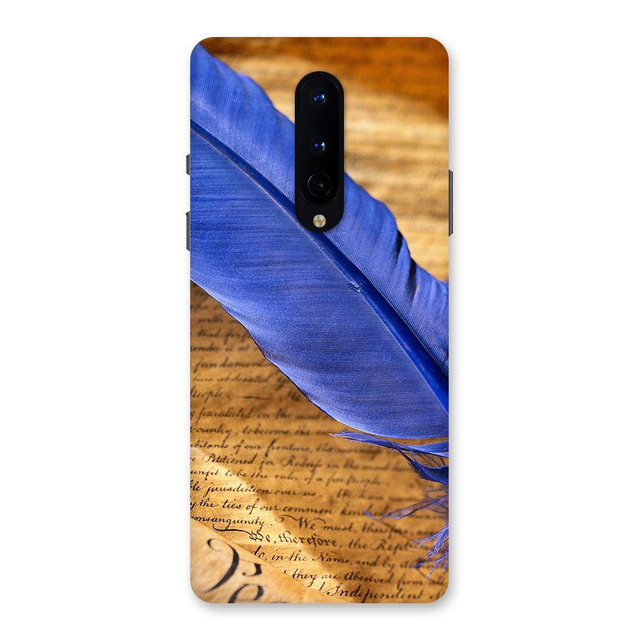 Beautiful Blue Feather Back Case for OnePlus 8