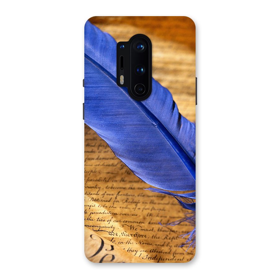Beautiful Blue Feather Back Case for OnePlus 8 Pro