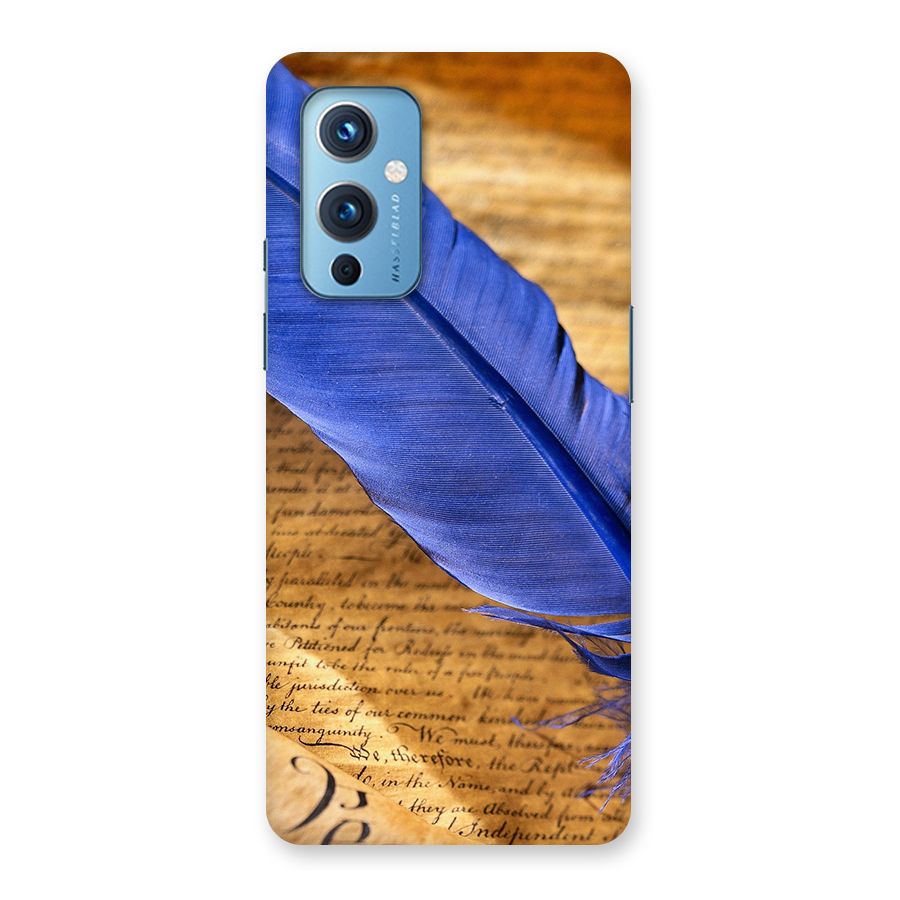 Beautiful Blue Feather Back Case for OnePlus 9