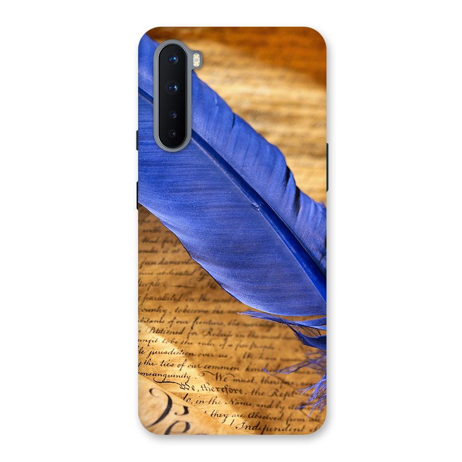 Beautiful Blue Feather Back Case for OnePlus Nord