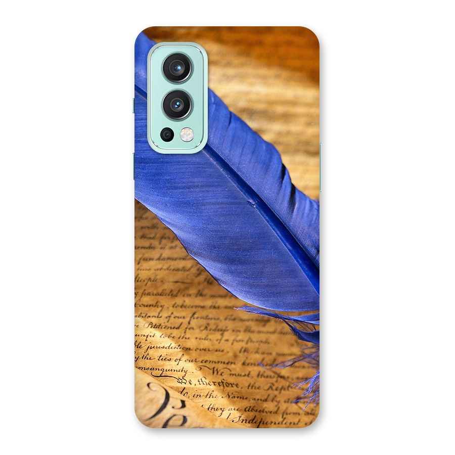 Beautiful Blue Feather Back Case for OnePlus Nord 2 5G