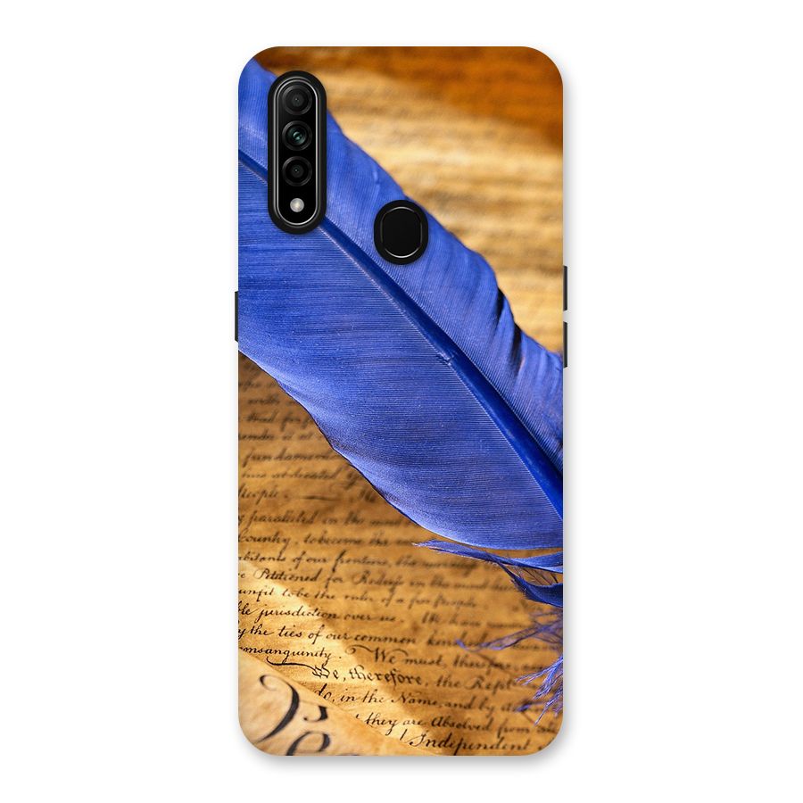 Beautiful Blue Feather Back Case for Oppo A31