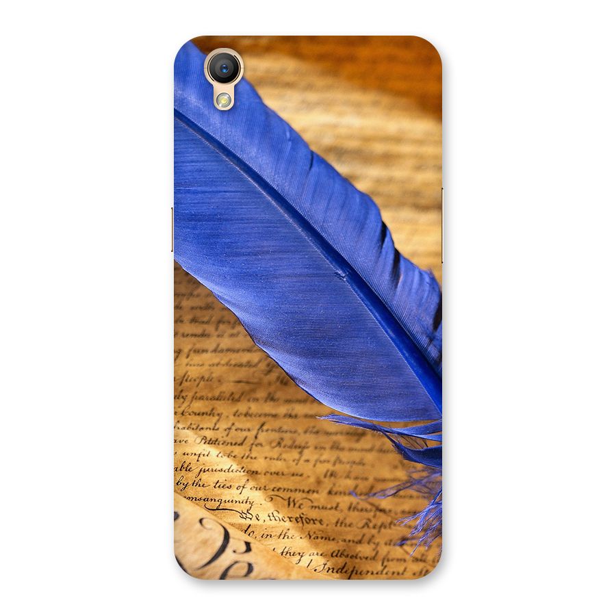 Beautiful Blue Feather Back Case for Oppo A37