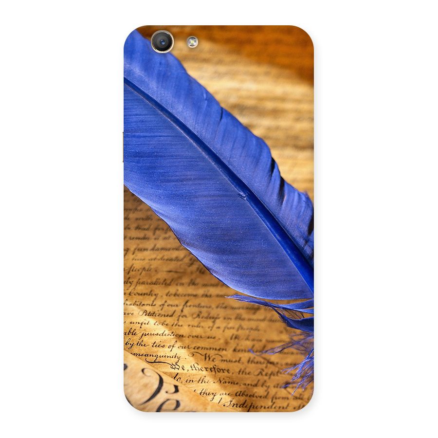 Beautiful Blue Feather Back Case for Oppo A59
