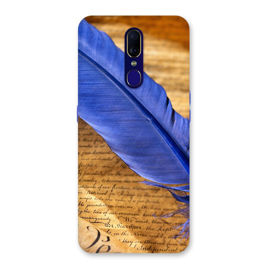 Beautiful Blue Feather Back Case for Oppo F11