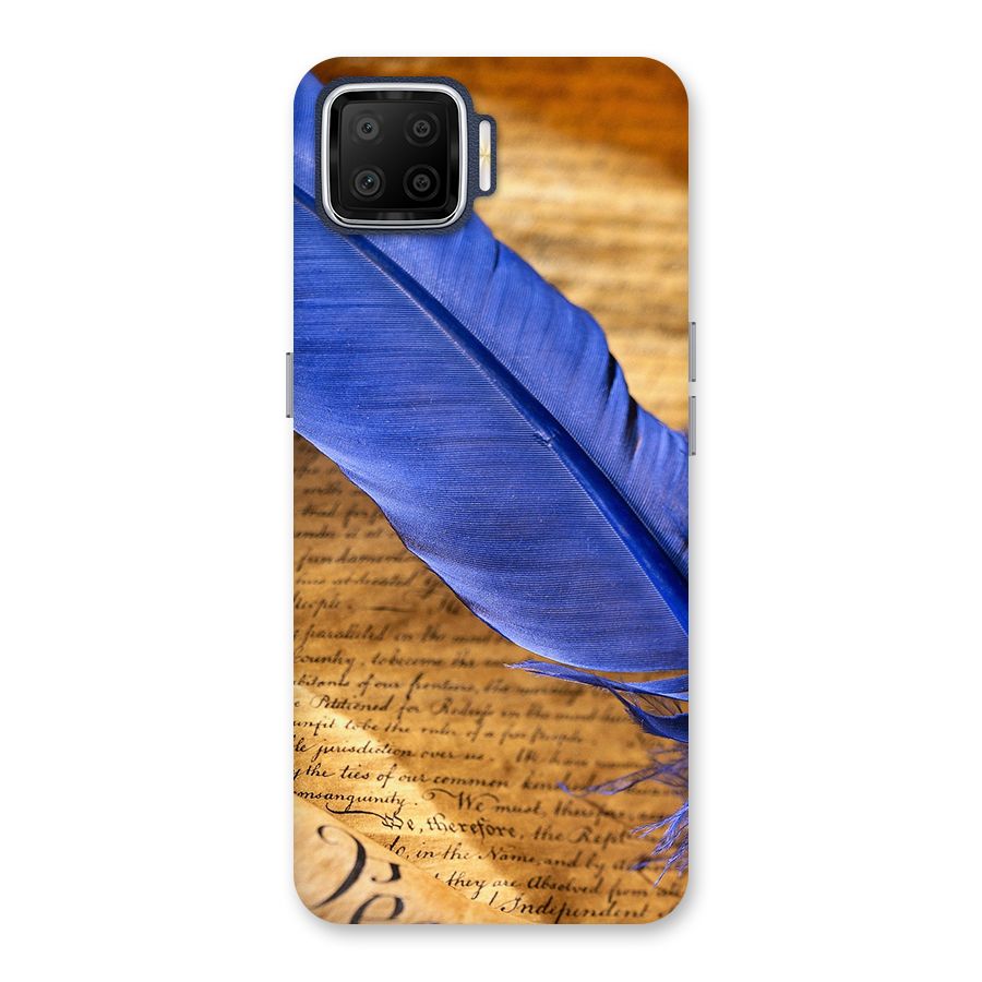 Beautiful Blue Feather Back Case for Oppo F17
