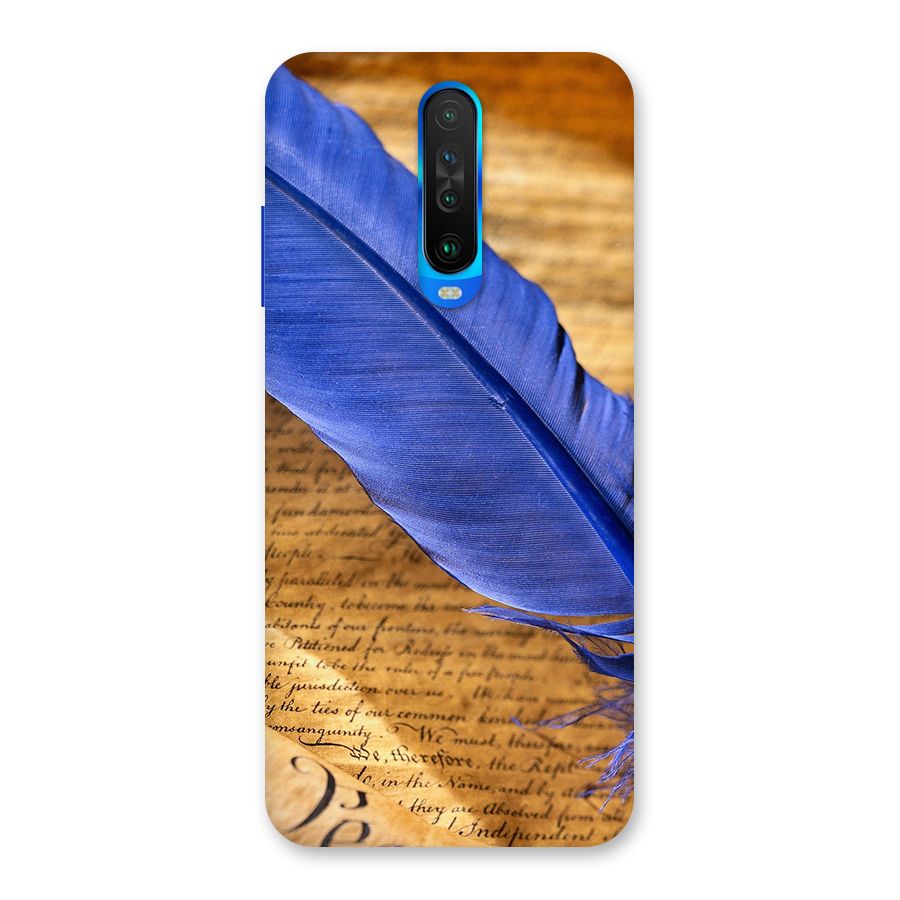 Beautiful Blue Feather Back Case for Poco X2