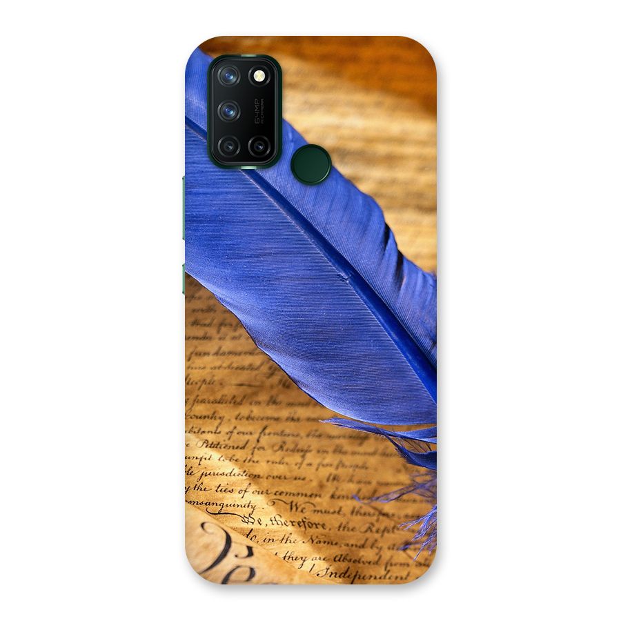 Beautiful Blue Feather Back Case for Realme 7i