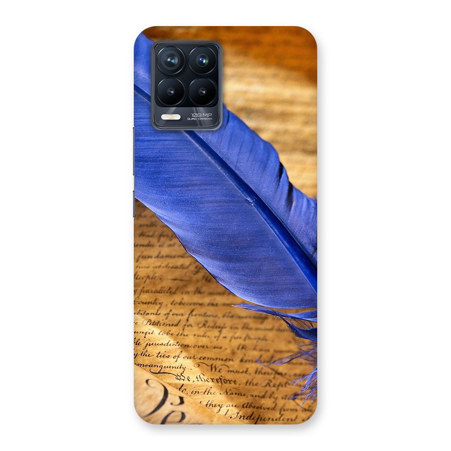 Beautiful Blue Feather Back Case for Realme 8 Pro