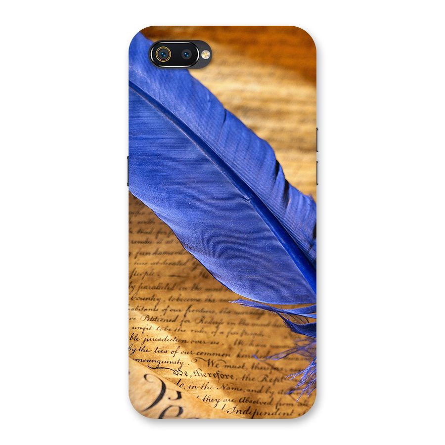 Beautiful Blue Feather Back Case for Realme C2