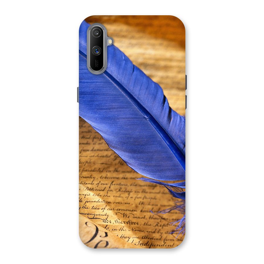 Beautiful Blue Feather Back Case for Realme C3
