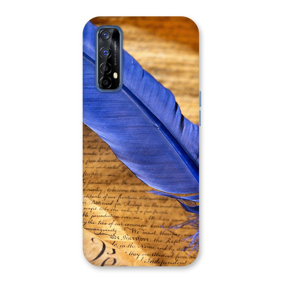 Beautiful Blue Feather Back Case for Realme Narzo 20 Pro