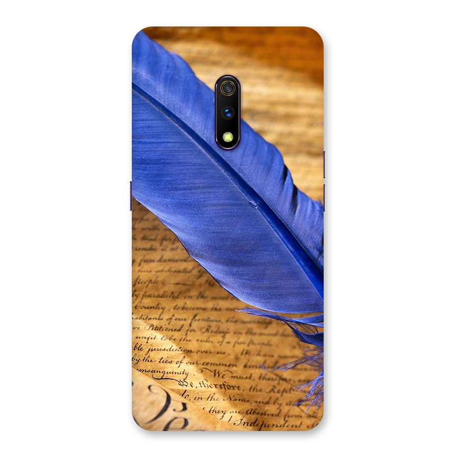 Beautiful Blue Feather Back Case for Realme X