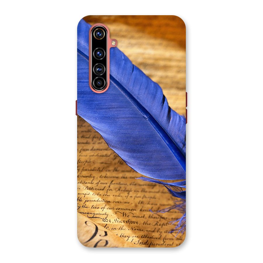 Beautiful Blue Feather Back Case for Realme X50 Pro