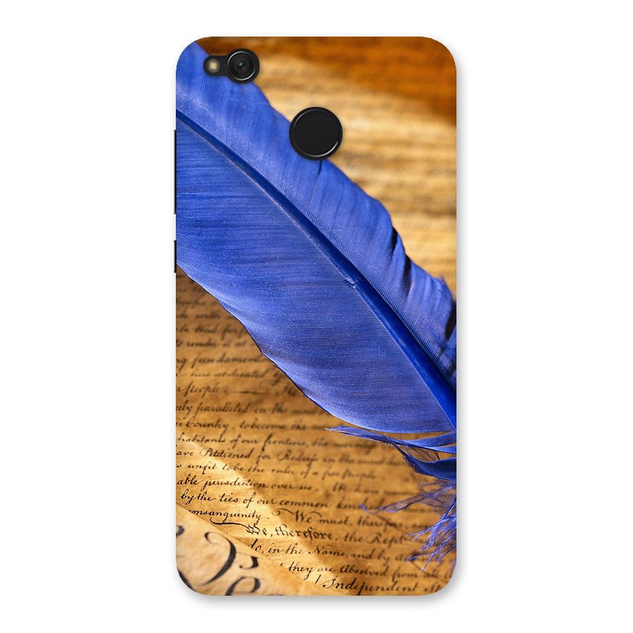 Beautiful Blue Feather Back Case for Redmi 4