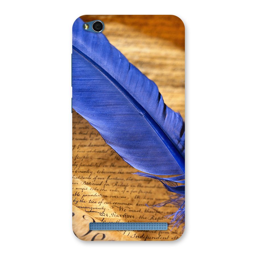 Beautiful Blue Feather Back Case for Redmi 5A