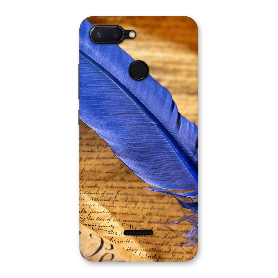 Beautiful Blue Feather Back Case for Redmi 6