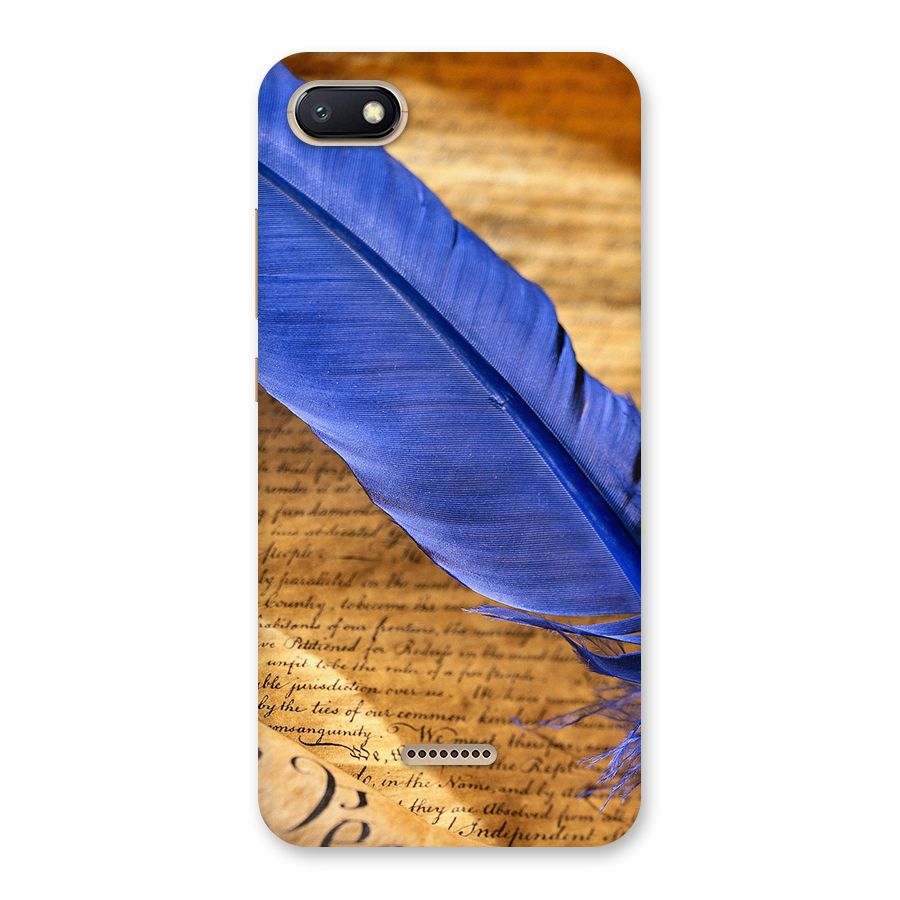 Beautiful Blue Feather Back Case for Redmi 6A