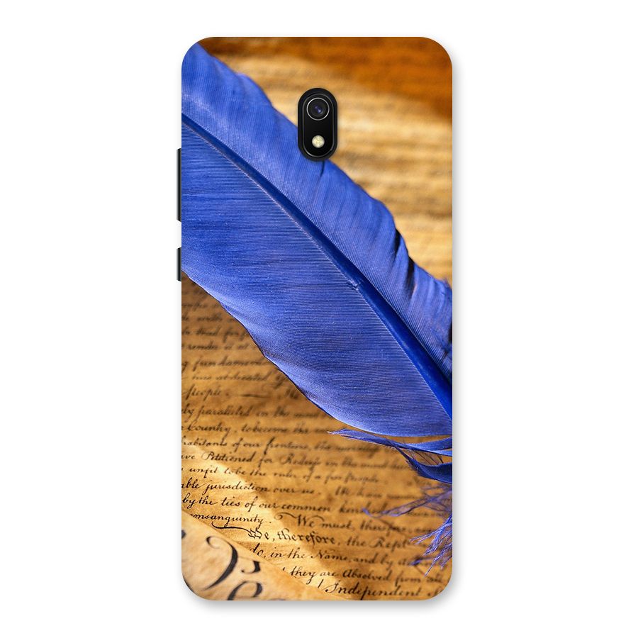 Beautiful Blue Feather Back Case for Redmi 8A