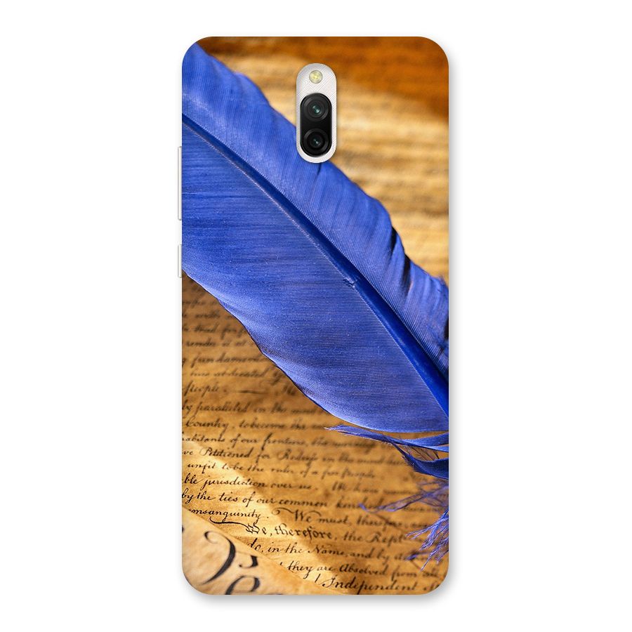 Beautiful Blue Feather Back Case for Redmi 8A Dual